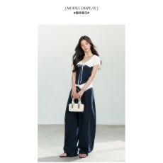 批发法式<b class='q'>设计</b>感蕾丝垂感拖地裤女2025休闲裤【工厂店】【原版质量】