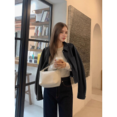 批发2025年秋季新款翻领简约通勤<b class='q'>皮衣</b>外套女宽松短款衬衫皮夹克休闲