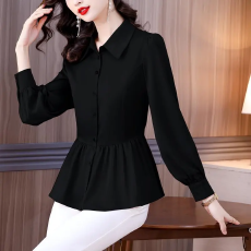 批发<b class='q'>衬衫</b>女士装早春秋2026年新款长袖<b class='q'>衬衣</b>洋气上衣收腰遮肚子小衫