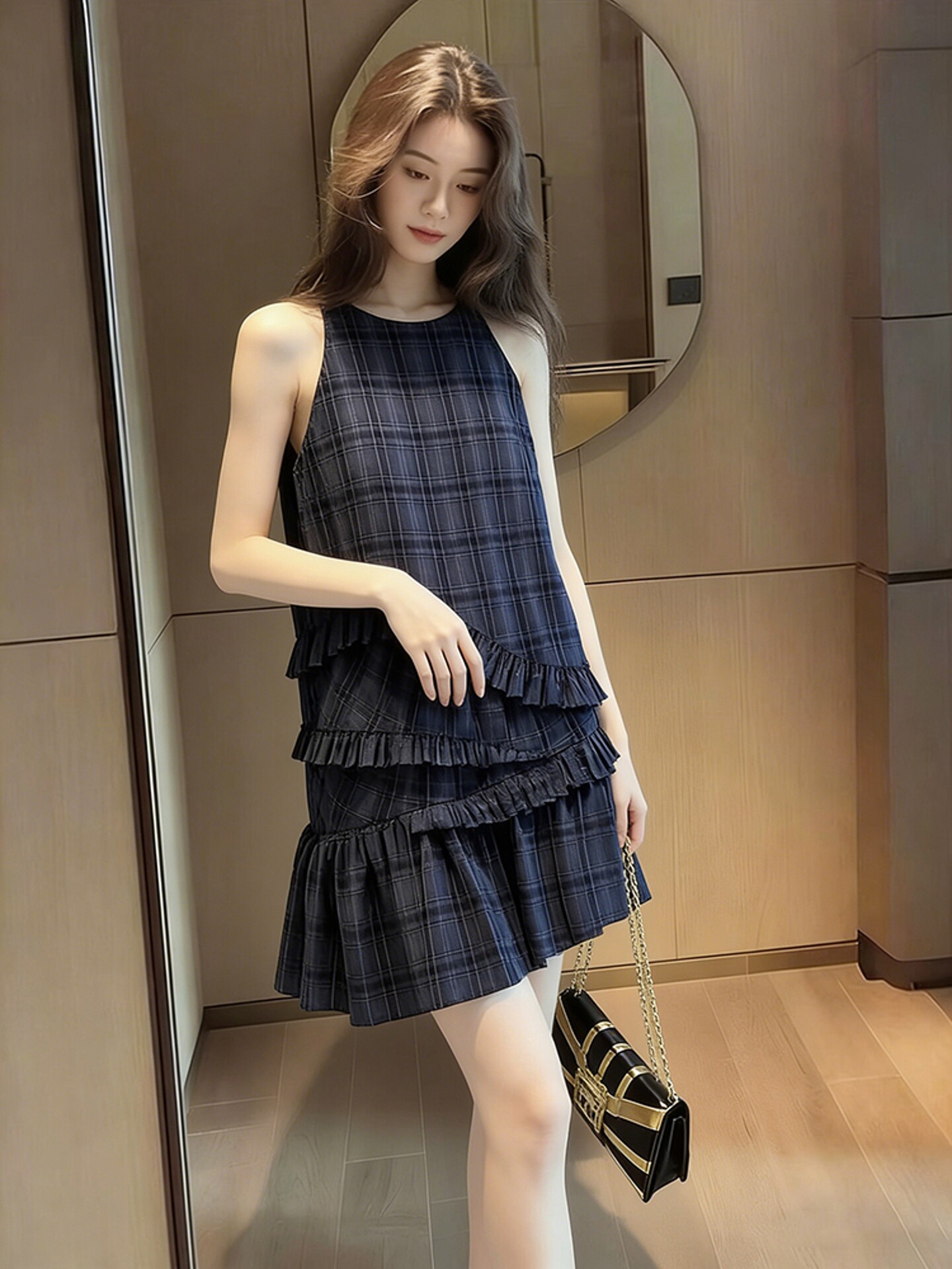 RY3247# 夏季气质穿搭法式高级感超好看独特漂亮裙子miu里miu气格...