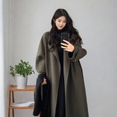 批发毛呢<b class='q'>大衣</b>女秋冬季2026新款韩系高级感中长款呢子<b class='q'>大衣</b>小个子赫本风