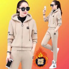 批发羊羔绒卫衣套装女2026秋冬新款休闲加绒加厚<b class='q'>运动</b>服冬季两件套女装