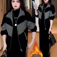 批发<b class='q'>时尚</b>休闲<b class='q'>运动</b>服套装女2025秋冬季新款加绒保暖中老年妈妈装两件套