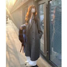 批发新款2025秋冬女双面毛呢大衣女中长款秋冬新款高级感<b class='q'>显瘦</b>毛呢外套