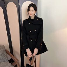 批发小众设计感毛呢外套女冬新款2025气质收腰<b class='q'>显瘦</b>加棉气质呢子大衣