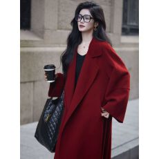 批发毛呢外套2024冬季过膝加厚双面绒呢子大衣不起球