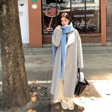 批发灰色双面呢大衣女2025新款高级感中长款呢子灰色秋冬季外套