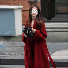 批发己出货 中长款设计毛<b class='q'>呢外套</b>呢子大衣