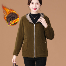 批发高档<b class='q'>妈妈</b>装洋气冬装灯芯绒棉衣<b class='q'>外套</b>2025秋冬新款<b class='q'>中老年</b>妈妈棉袄
