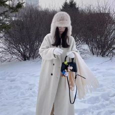 批发韩版宽松型毛呢女款2026秋冬季大衣中长款冬高级感毛呢外套