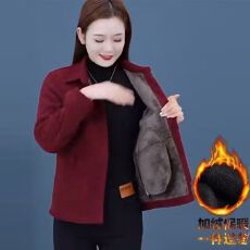 批发2025时尚休闲新款加绒加厚灯芯绒洋气<b class='q'>外套</b>舒适上衣中老年妈妈女装