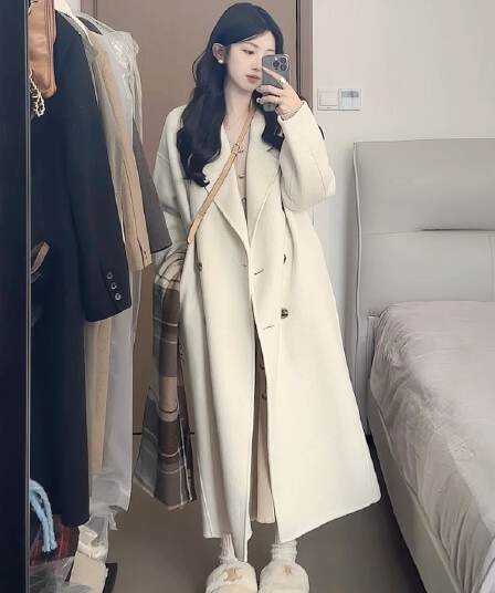 고급 센스 모직 코트 여성 2026 가을 겨울 새로운 한 부서 그는 벤 바람 작은 키 두꺼운 폭발 모직 외투