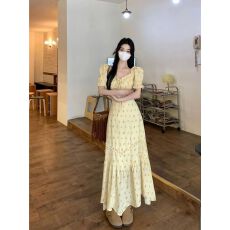 批发大码女装甜美碎花<b class='q'>连衣裙</b>女夏季法式气质收腰减龄裙子显瘦遮肉微胖