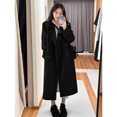 批发毛呢外套<b class='q'>女</b>小个子2026新款冬季高级感韩系加厚正肩赫本风呢子<b class='q'>大</b>衣
