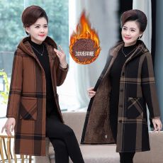 批发<b class='q'>妈妈</b>装加绒保暖秋冬外套中长款棉服<b class='q'>中老年</b>女冬季新款大码奶奶棉衣