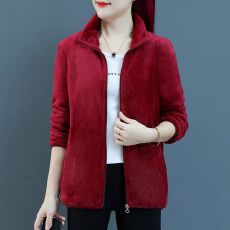 批发秋冬款珊瑚绒<b class='q'>外套女</b>50岁<b class='q'>妈妈</b>装洋气女士男士新款卫衣双面绒外套