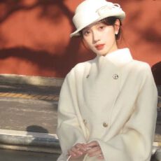 批发呢子大衣2026新款秋冬季高级韩式毛呢小个子立领气质<b class='q'>中长款</b>外套女