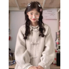 批发呢子大衣外套女秋冬高级赫本风<b class='q'>中长款</b>韩系复古温柔学生小个子流行