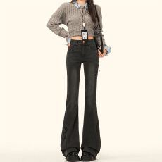 批发<b class='q'>实拍</b> 2025新款御姐辣妹｜蝴蝶结设计｜甜辣纯欲黑灰微喇叭女