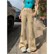 批发实拍 复古低腰喇叭裤修身显瘦<b class='q'>弹力</b>工装裤垂感百搭春夏<b class='q'>牛仔裤</b>女