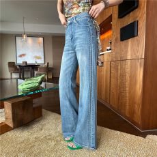 批发实拍 <b class='q'>弹力</b>微喇个性绣花不贴腿喇叭牛仔宽松显瘦女<b class='q'>弹力</b>修身热卖款