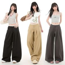 批发实拍 新款设计感休闲阔腿宽松显瘦百搭<b class='q'>西装裤</b>