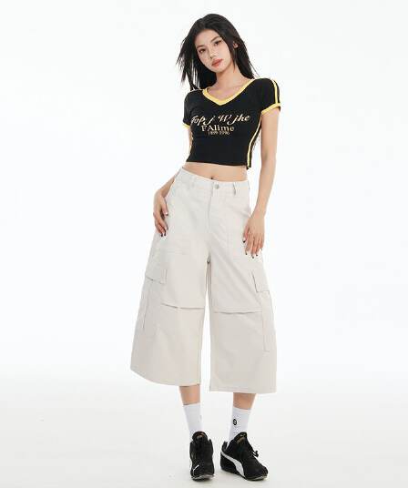 실사 아메리칸 모래 화이트 7 점 워크웨어 데님 반바지 2026 봄 여름 로드 중 루즈핏 캐주얼 넓은 다리 여성 바지