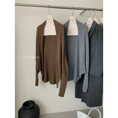 批发kumikumi气质套装不规则长袖2025开衫外套女秋季内搭吊带<b class='q'>连衣裙</b>