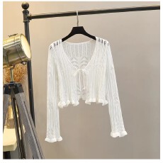 批发2026夏季新款<b class='q'>韩版</b>针织<b class='q'>开衫</b>女配吊带裙外搭披肩薄款冰丝防晒罩衫