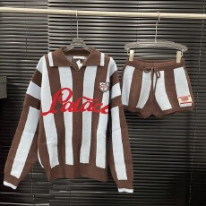 批发美式复古条纹字母毛衣套装<b class='q'>女</b>韩系时尚小众设计针织上衣＋辣妹<b class='q'>短裤</b>