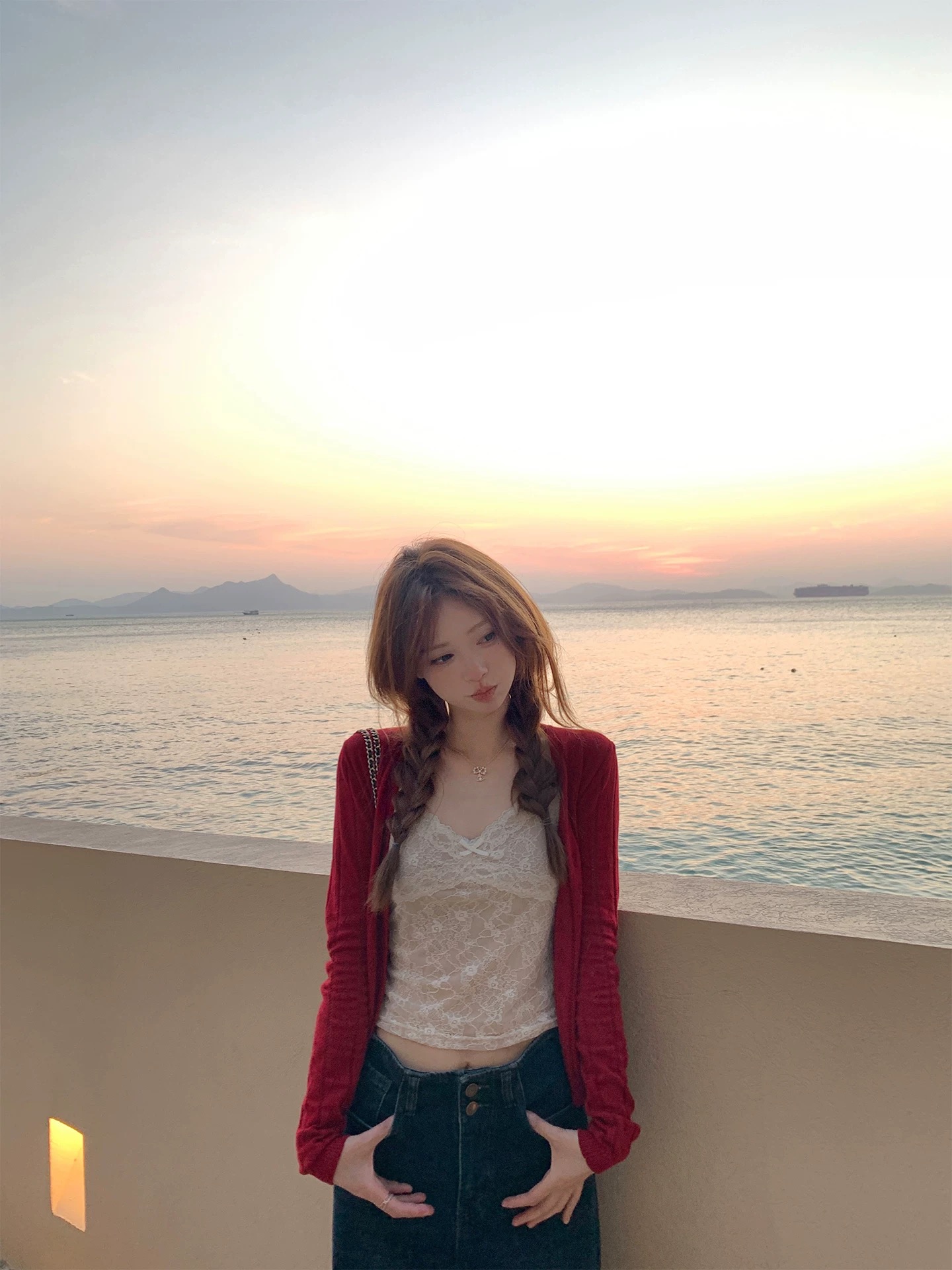 zzhen 제인 제인 매매 봄 하트 홀로우 아웃 V넥 니트 오픈 가디건 봄 새로운 부드러운 다용도 작은 외투