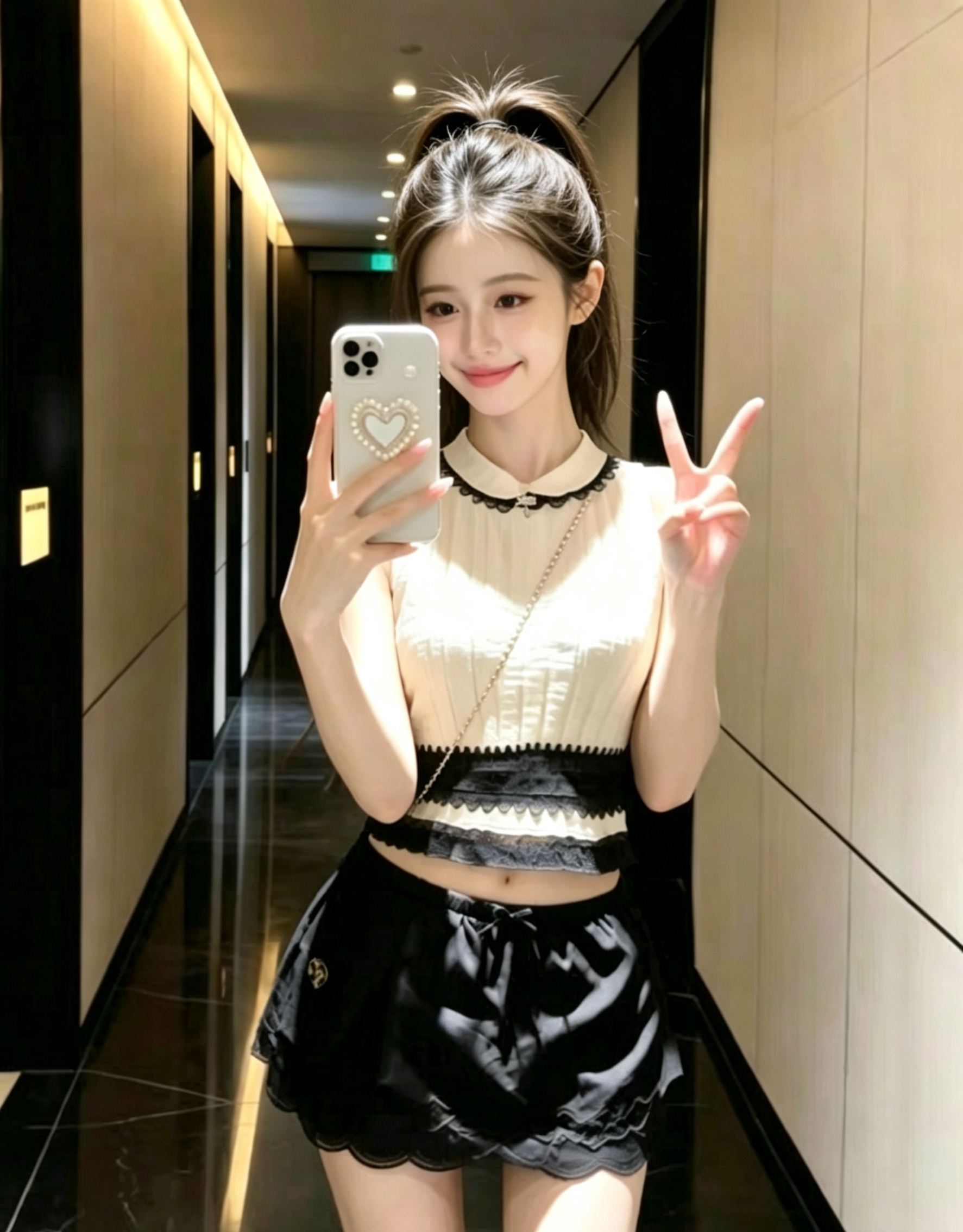 프랑스식 품격 베이비 칼라 핫걸 레이스 니트 조끼 여성 의류 2026 여름 새로운 작은 샤넬 스타일 아름다운 맨위