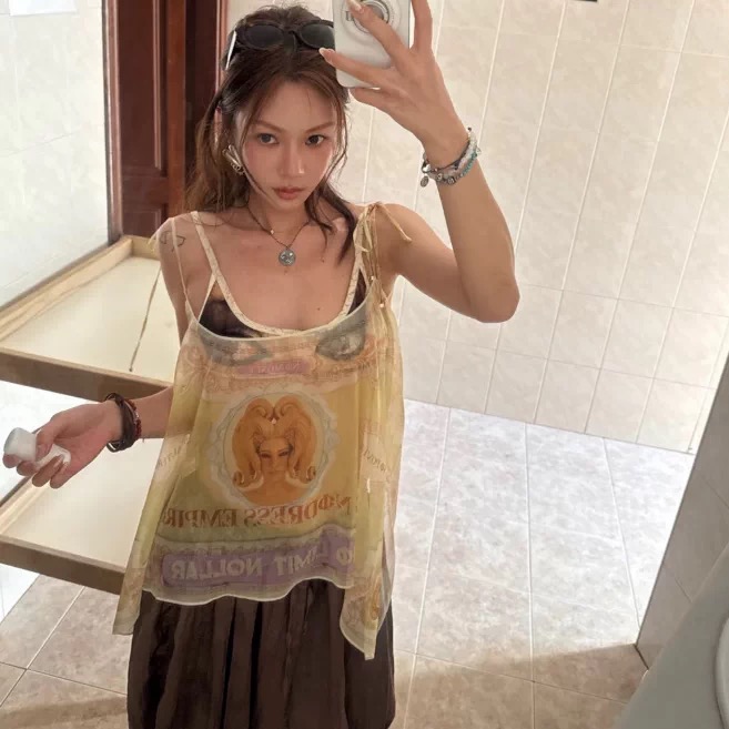 allawell 나나 같은 단락 보 주님 사랑 작은 대중 섹시함 달콤한 매운맛 둘 착용 시폰 원사 비스듬한 어깨 의류