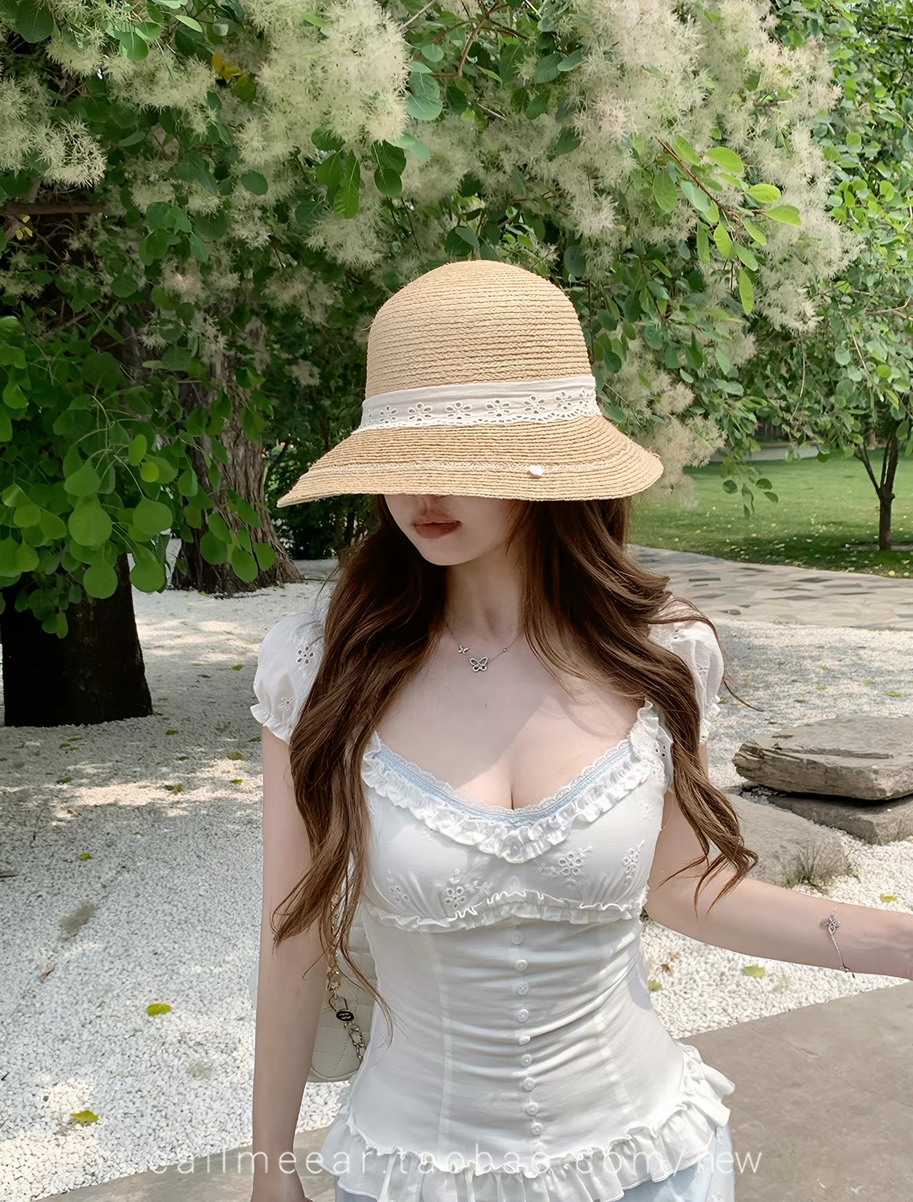 callmeear 오리지널 초여름 발레 꿈 배색 디자인 캐미솔 허리 수축 프랑스식 맨위