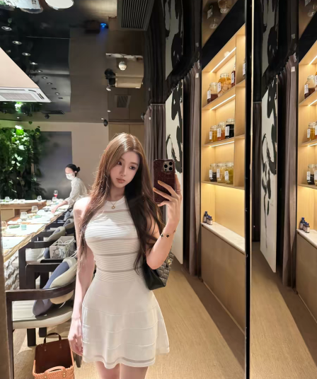 okmashop 장 원 영어 같은 단락 민소매 여성 드레스 여름 고급 센스 품격 홀로우 아웃 허리 수축 치마