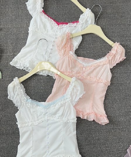 callmeear 오리지널 초여름 발레 꿈 배색 디자인 캐미솔 허리 수축 프랑스식 맨위