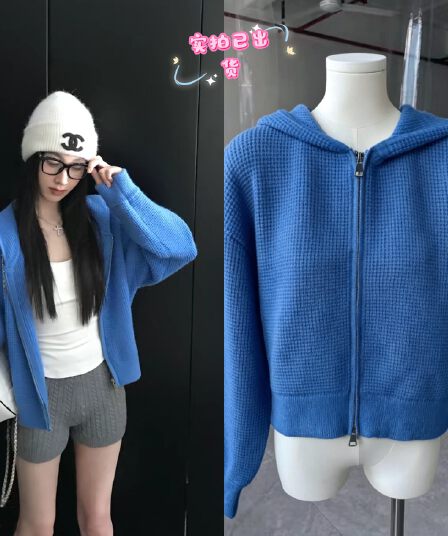 jojo vele 저녁 바람 프롤로그 후아 남편 그리드 후드 니트 오픈 가디건 여성 가을 오래된 돈 바람 스웨터 코트