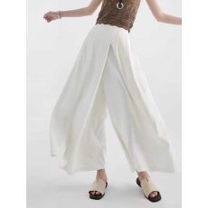 批发高级感白色高腰半身裙女春<b class='q'>夏</b>新大码胖mm垂坠感显瘦气质阔腿裙裤