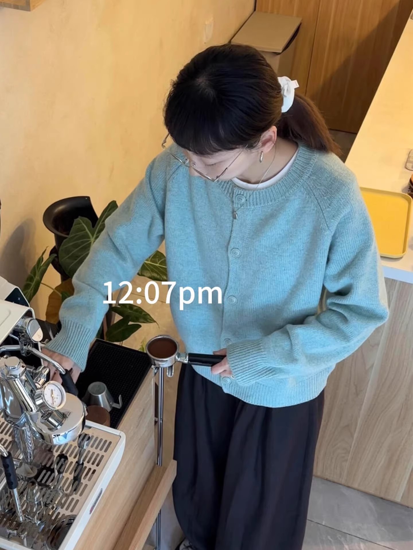 한 부서 착용 가져 가라. 파란색 긴팔 니트 오픈 가디건 여성 코트 가을 겨울철 아름다운 자이언트 잘 생긴 ~ 중 외출용 스웨터 맨위