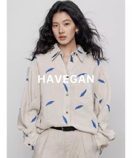 와 객실 havegan 봄 긴팔 자수 주간 실크 라미 여성 셔츠 디자인 센스 2026 새로운 캐주얼 맨위