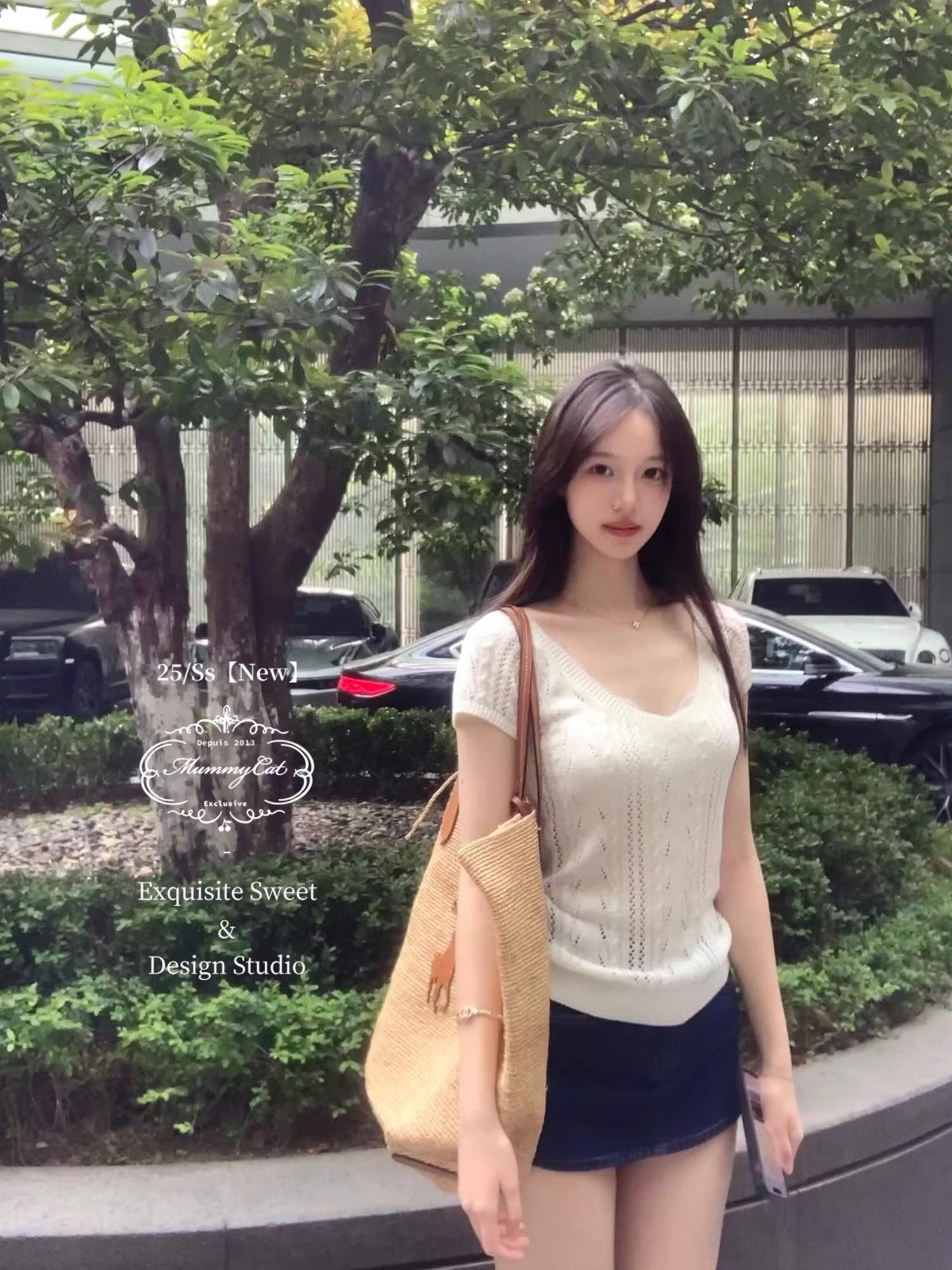 mummy cat 계란 놓기 야옹 사랑 언어 직물 고대 조기 아름다움 V넥 홀로우 아웃 마이크로 ~을 통해 슬림해 보이는 니트 티셔츠