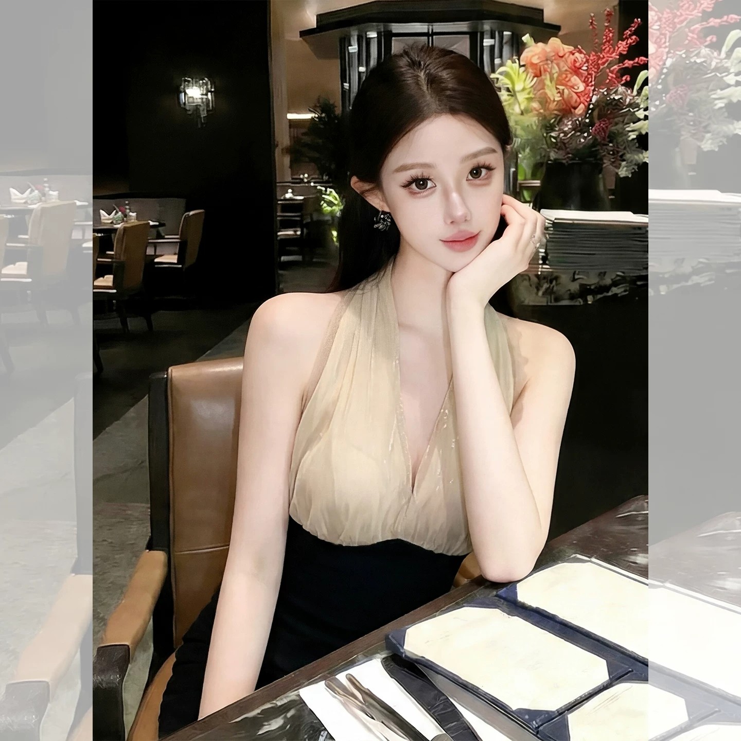 자이언트 잘 생긴 ~ 중 행침 목 작은 슬링 조끼 여성 초여름 2026 새로운 디자인 센스 고유 한 아름다운 민소매 맨위