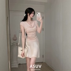 批发夏季女装温柔系高智感穿搭御姐荡领上衣<b class='q'>半身裙</b>轻熟小众不撞款套装