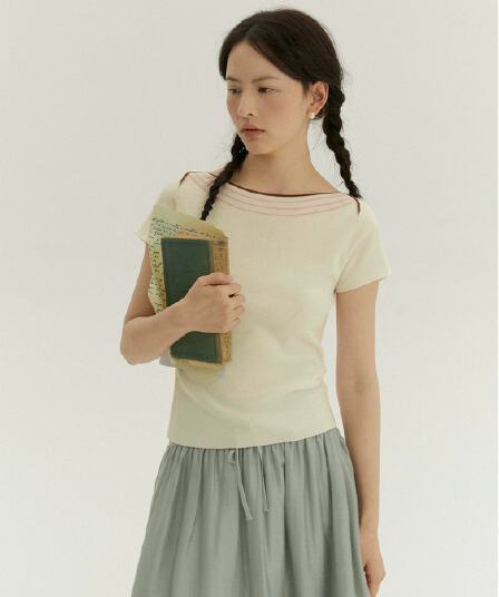 llano 한 단어 보트 칼라 스트라이프 니트 스웨터 레트로 프랑스식 우아함 품격 인사이드 가져 가라. 얇은 스타일 스웨터 여자 봄 여름