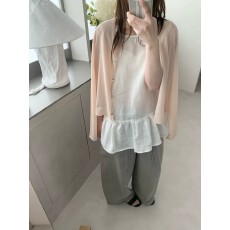 批发AWEAR正品'萱子同款'韩国云麻定染色薄开<b class='q'>衫</b>夏防晒排扣小<b class='q'>衫</b>外套
