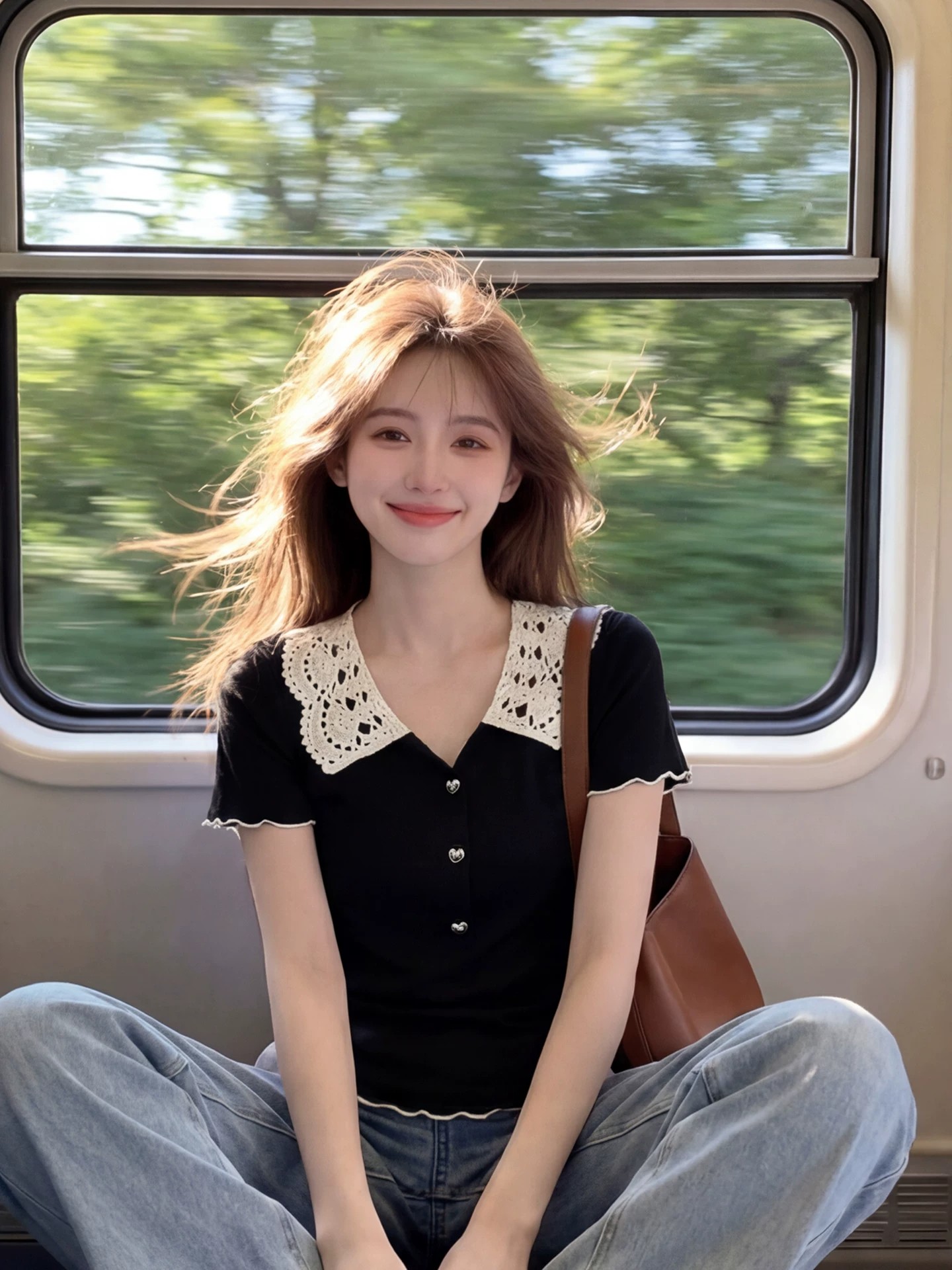 검정색 polo 폴로 칼라 홀로우 아웃 긍정적 인 어깨 반팔 티셔츠 여성 초여름 디자인 센스 고유 한 아름다운 자이언트 잘 생긴 작은 맨위