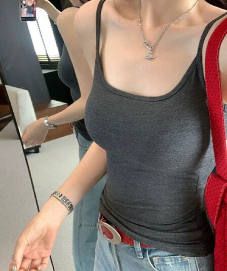 순수한 욕망 바람 회색 리본 캐미솔 여름 핫걸 몸매 가꾸기 표지 대리인 우유 인사이드 가져 가라. 만나는 아름다움 뒤쪽에 의류