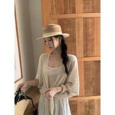 批发红人馆防晒<b class='q'>罩衫</b>女2026新款夏季上衣空调衫外搭镂空针织开衫两件套