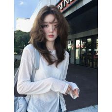 批发法式极简风圆领针织<b class='q'>衫</b>女薄款显瘦百搭打底<b class='q'>衫</b>套头防晒<b class='q'>空调</b>罩<b class='q'>衫</b>T恤