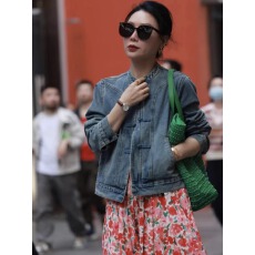 批发东方之美国风复古<b class='q'>牛仔</b>外套女早春新款设计感显瘦宽松百搭短款上衣